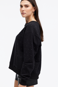 Chrldr Angela All Over Studs Crewneck Sweatshirt