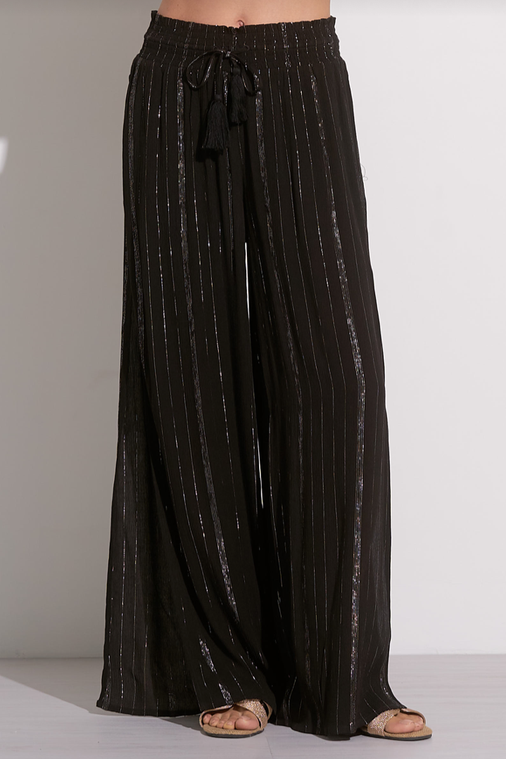 Elan Gold Strip Pull On Wide Leg Pant