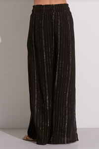 Elan Gold Strip Pull On Wide Leg Pant