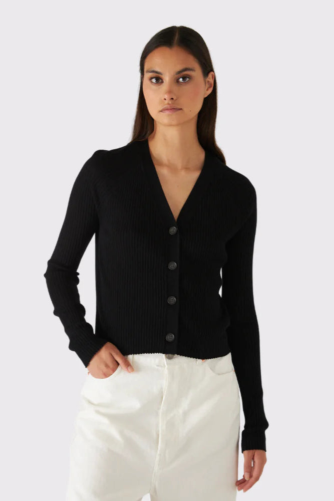 Patrick Assaraf Cotton Cupro Rib Cardigan