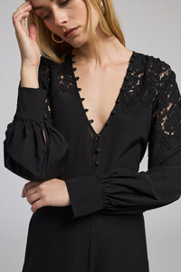 Generation Love Harlea Lace Combo Blouse in Black