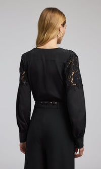 Generation Love Harlea Lace Combo Blouse in Black