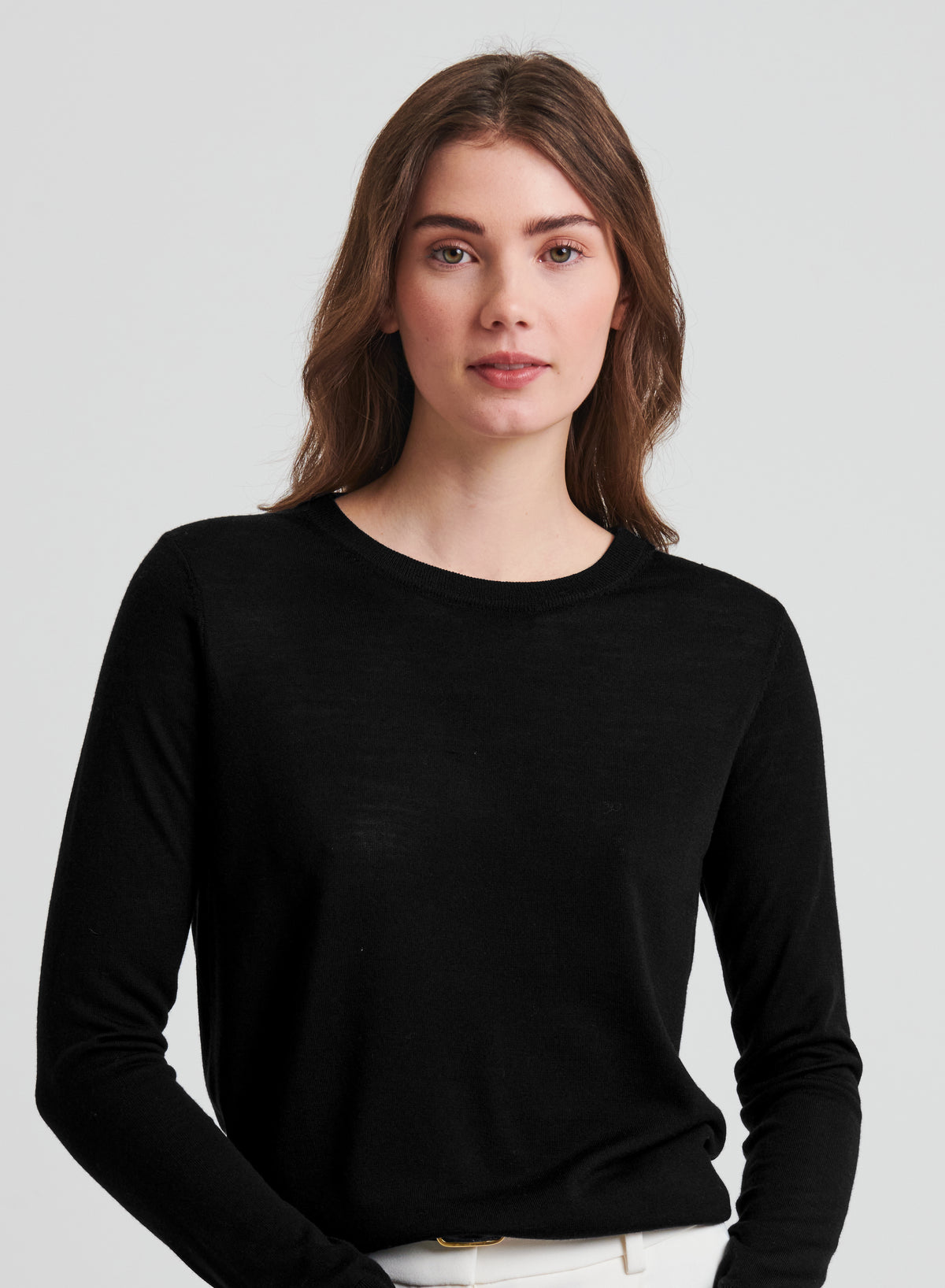 Patrick Assaraf XFine Merino Classic Tee in Black