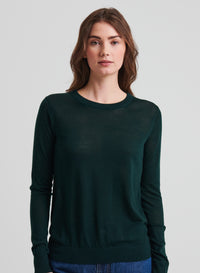 Patrick Assaraf XFine Merino Classic Tee in Forest Night