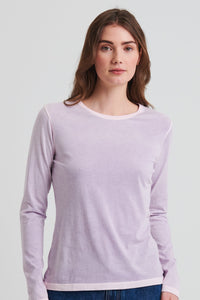 Patrick Assaraf Pima Classic Rev Spray Tee in Lavender