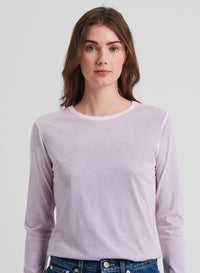 Patrick Assaraf Pima Classic Rev Spray Tee in Lavender