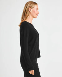 Splendid Georgie Rib Sweater in Black