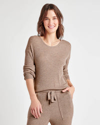 Splendid Georgie Rib Sweater in Tawny Heather