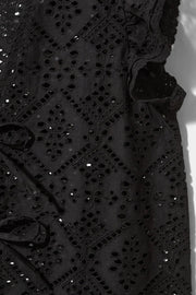 Sofie Schnoor  Eyelet Tie Front Cap Sleeve