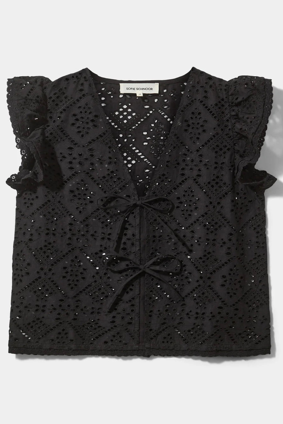 Sofie Schnoor  Eyelet Tie Front Cap Sleeve