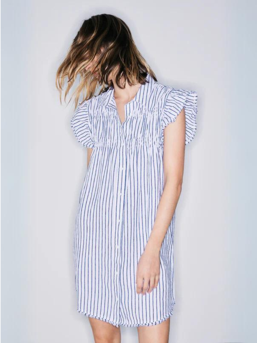 Melissa Nepton Sunset Linen Stripe Dress