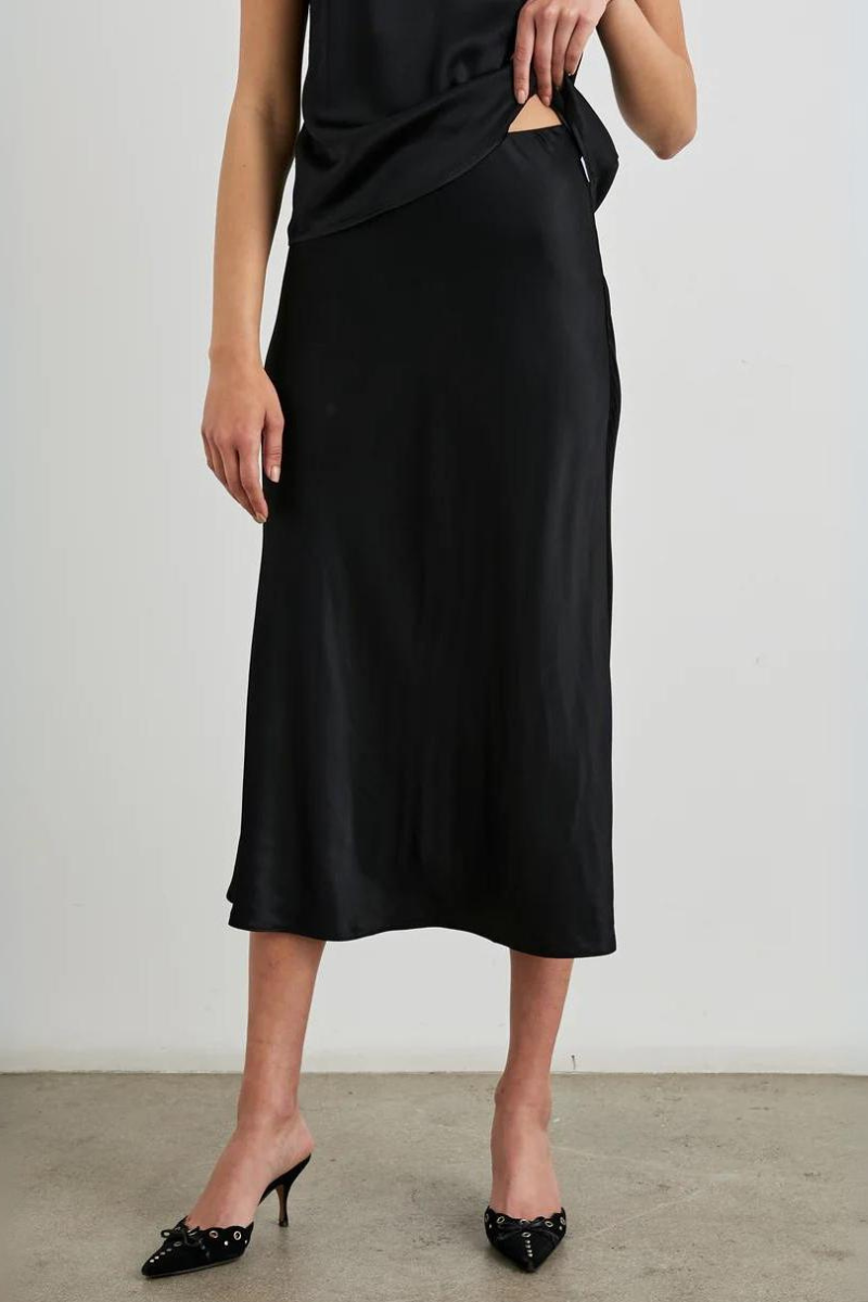 Rails Anya Satin Skirt in Black