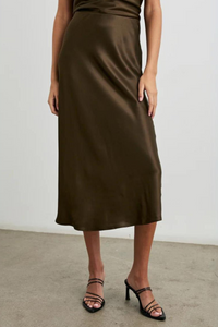 Rails Anya Satin Skirt in Moss