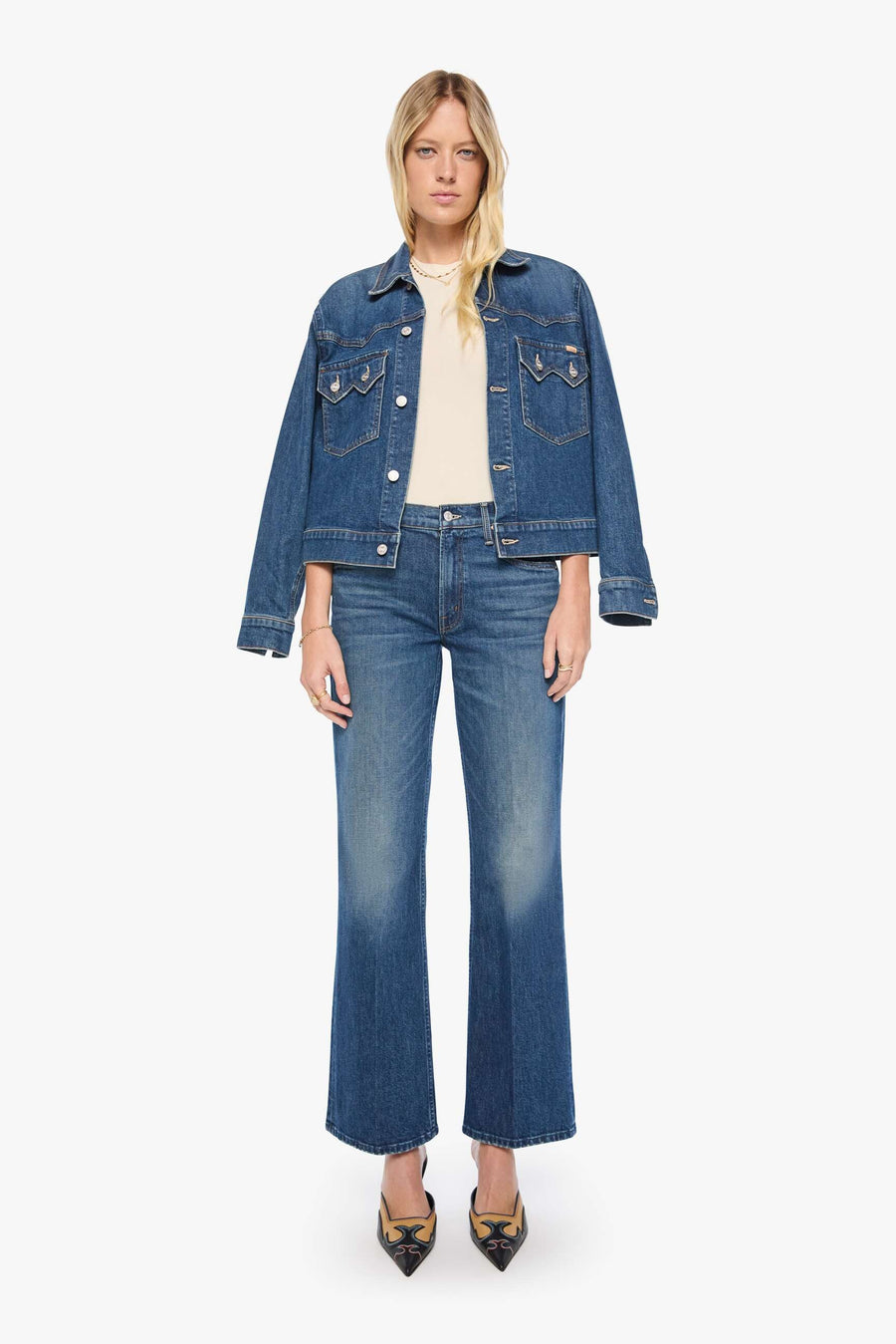 high waisted bootcut light wash jeans 