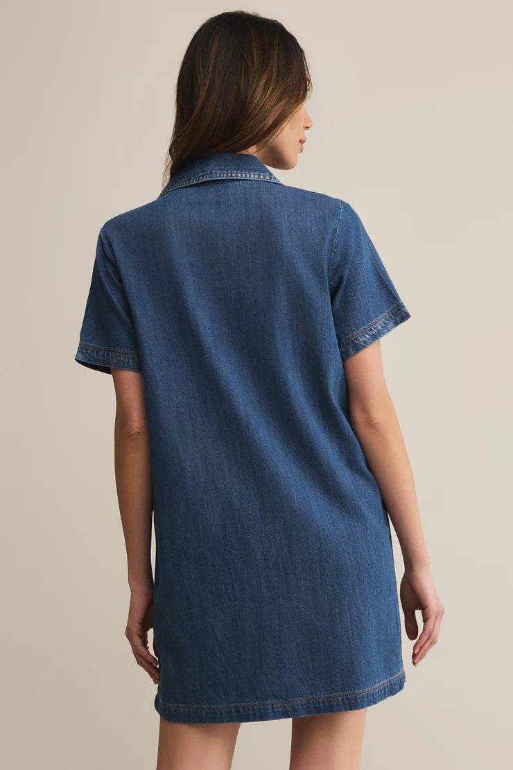 Z Supply Authentic Denim Mini Front Placket Dress