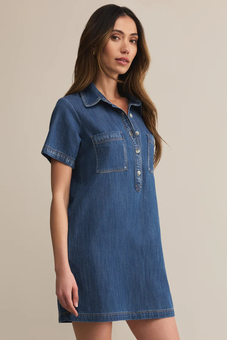 Z Supply Authentic Denim Mini Front Placket Dress