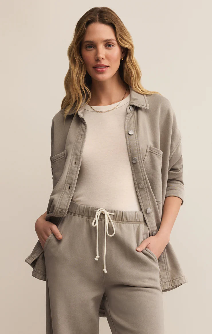 Z Supply All Day Cotton Knit Button Up Jacket