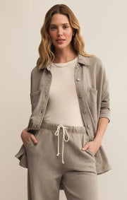 Z Supply All Day Cotton Knit Button Up Jacket