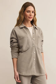 Z Supply All Day Cotton Knit Button Up Jacket