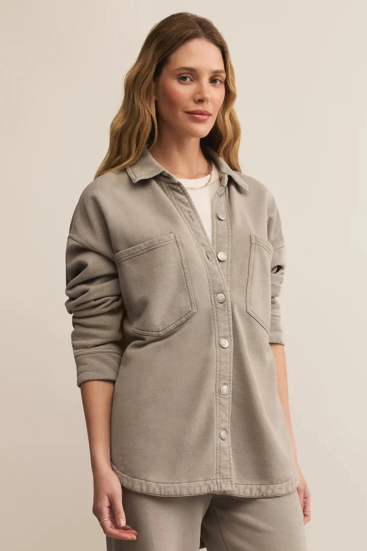 Z Supply All Day Cotton Knit Button Up Jacket