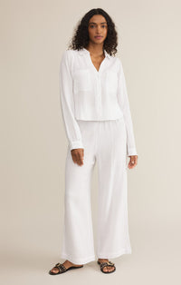 Z Supply Cassidy Gauze Full Length Pant in White