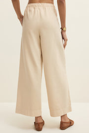 Beige wide-leg pants