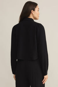 Z Supply Campo Gauze Button Up Top in Black