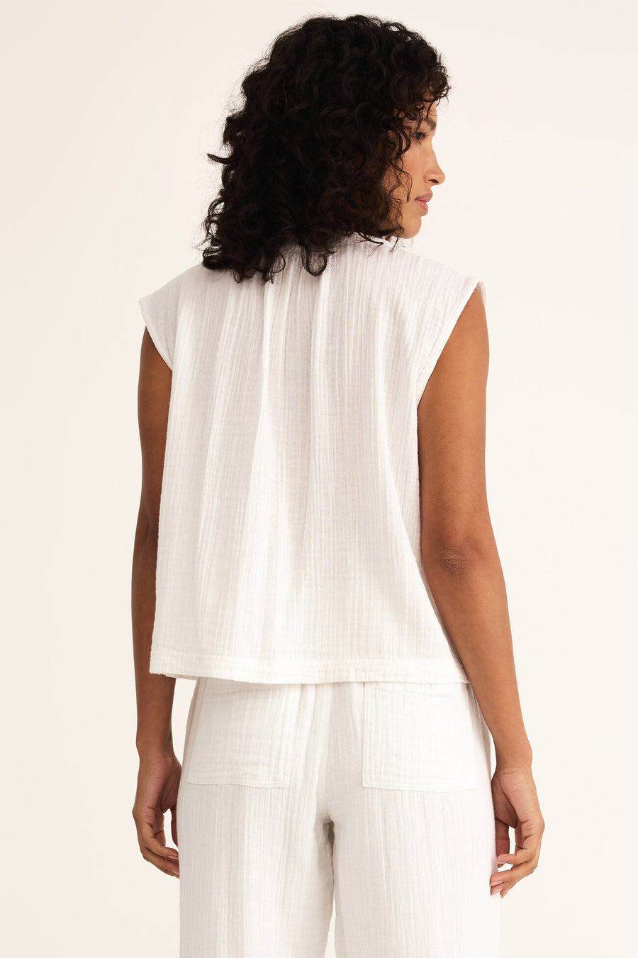 Z Supply Cliffside V-Neck Airy Top in White