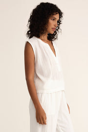Z Supply Cliffside V-Neck Airy Top in White