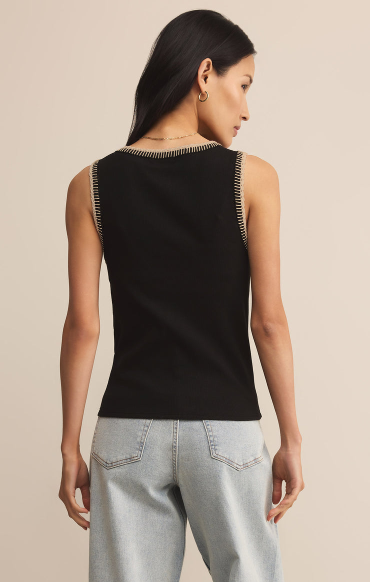 Z Supply Social Slim Fit Tank Top with Whipstitching