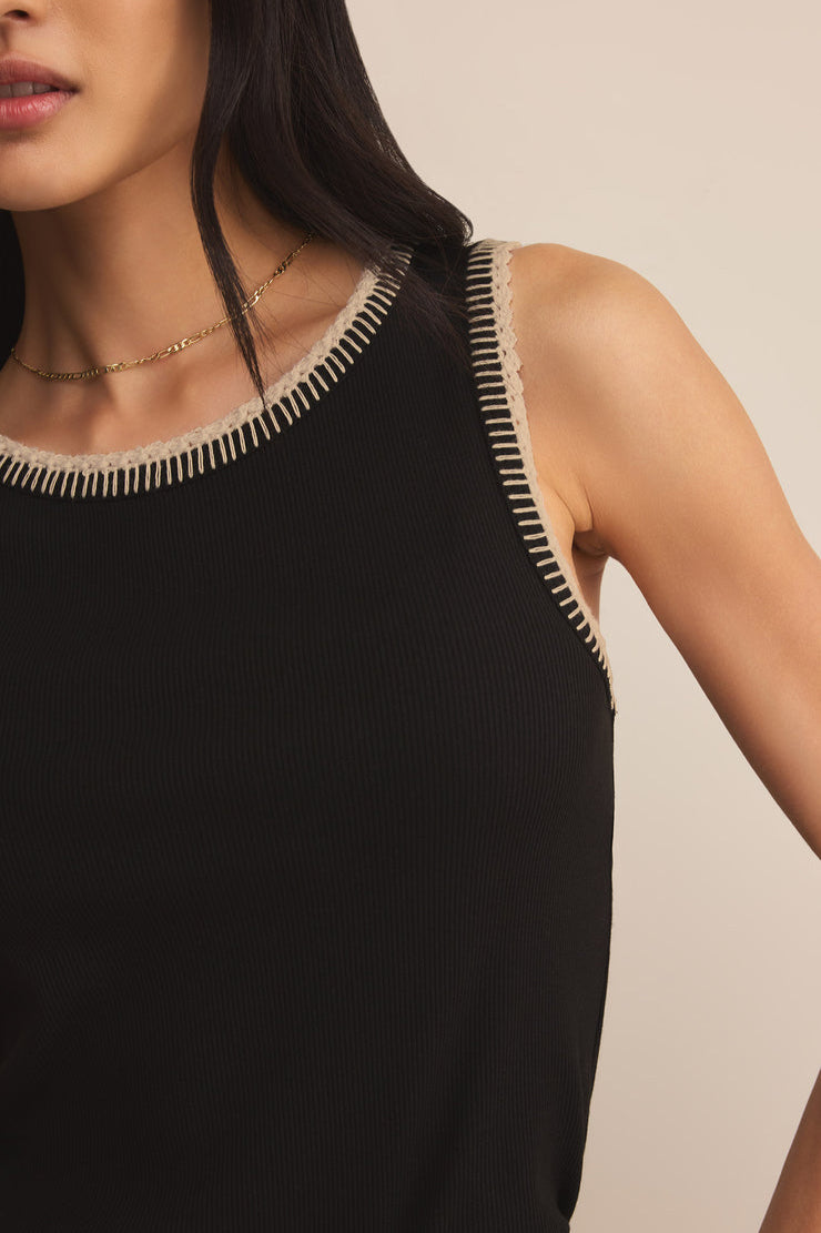 Z Supply Social Slim Fit Tank Top with Whipstitching