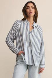 Z Supply Perfect Linen Striped Button Up Shirt