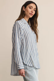 Z Supply Perfect Linen Striped Button Up Shirt
