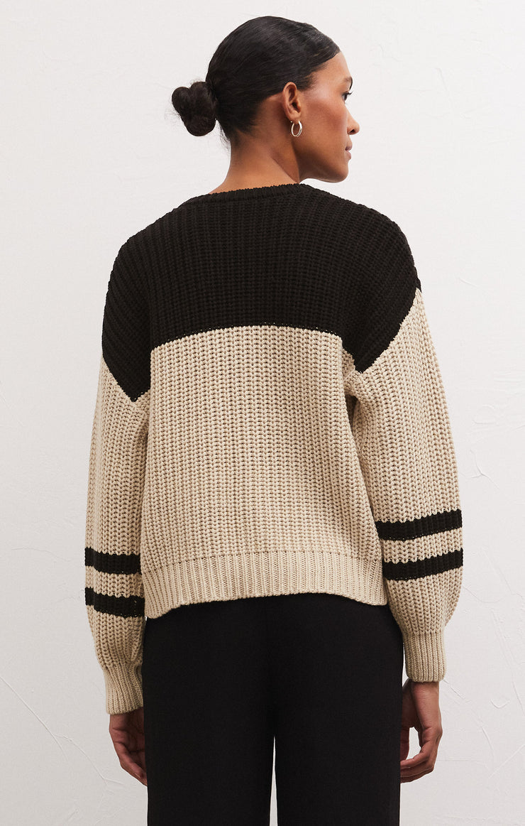 Z Supply Lyndon Colour Block Sweater in Oat