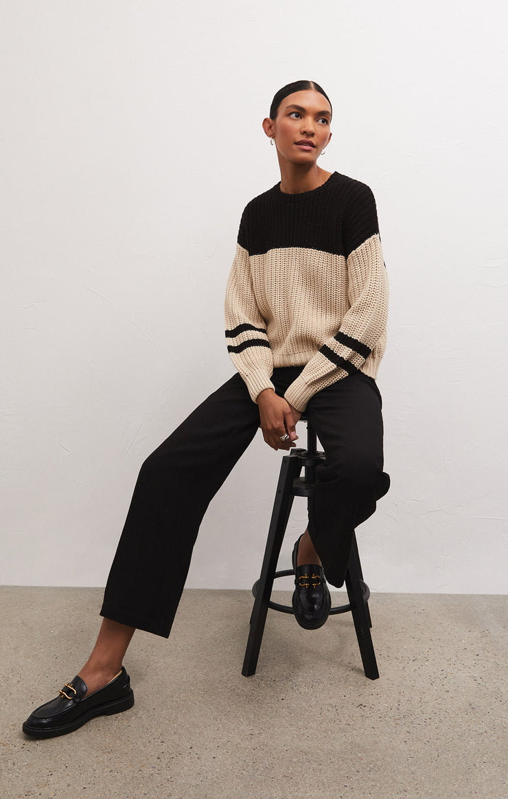 Z Supply Lyndon Colour Block Sweater in Oat