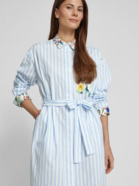 Herzen Cotton Button-Up Pinstripe Dress