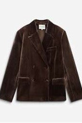 brown velvet oversized blazer