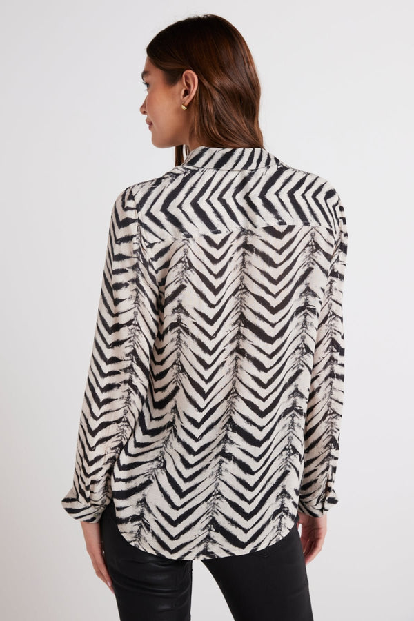 Bella Dahl Chevron Printed Flowy Shirt