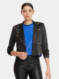 Generation Love Colleen Satin Moto Jacket - Size S Available