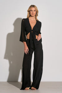 Elan Crochet Insert Wide Leg Pant