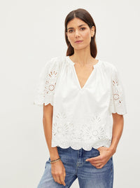 Velvet Embroidered Lace Top