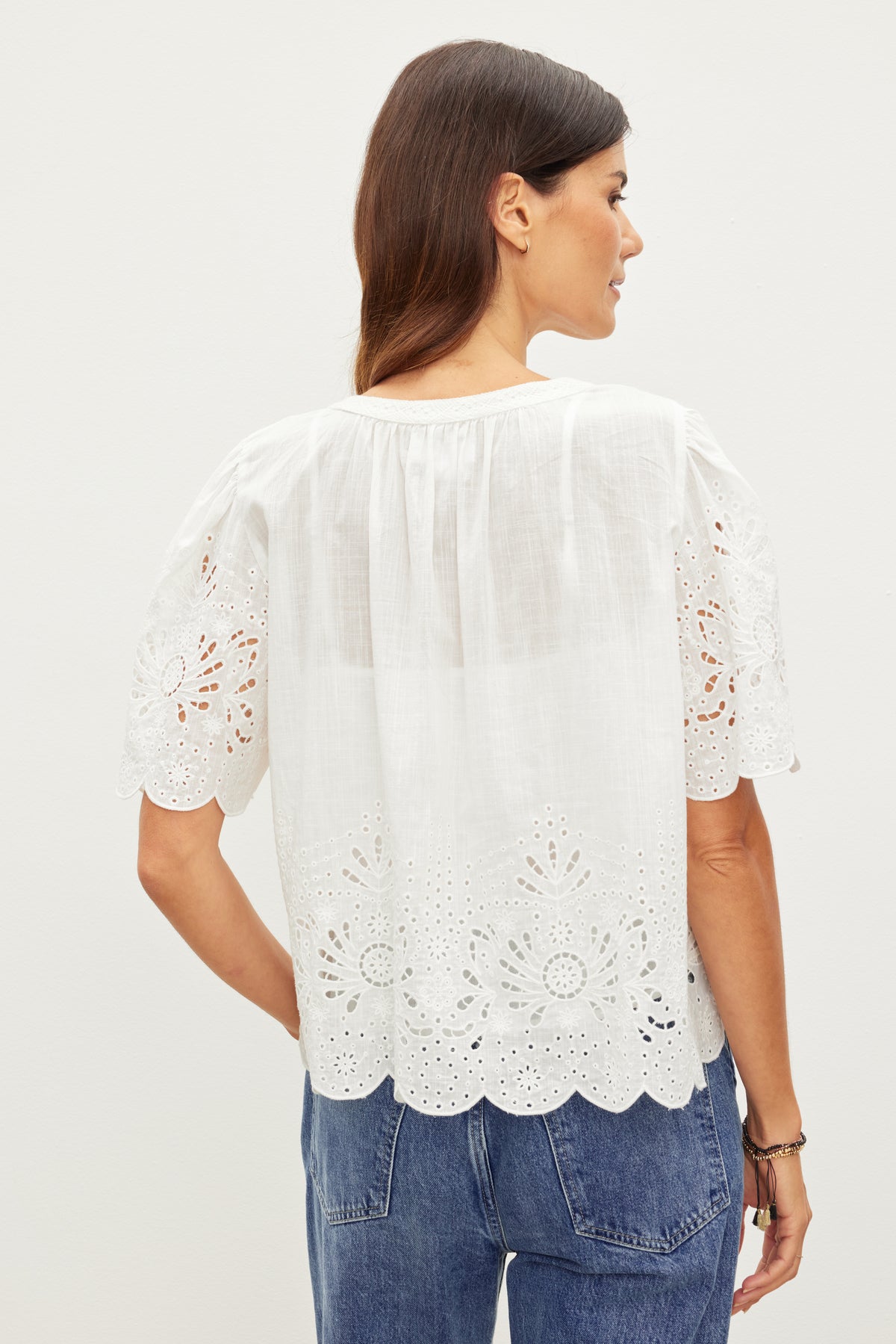 Velvet Embroidered Lace Top