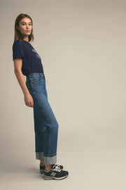 FAVORITE DAUGHTER Favorite Sister Cropped Collegiate Tee