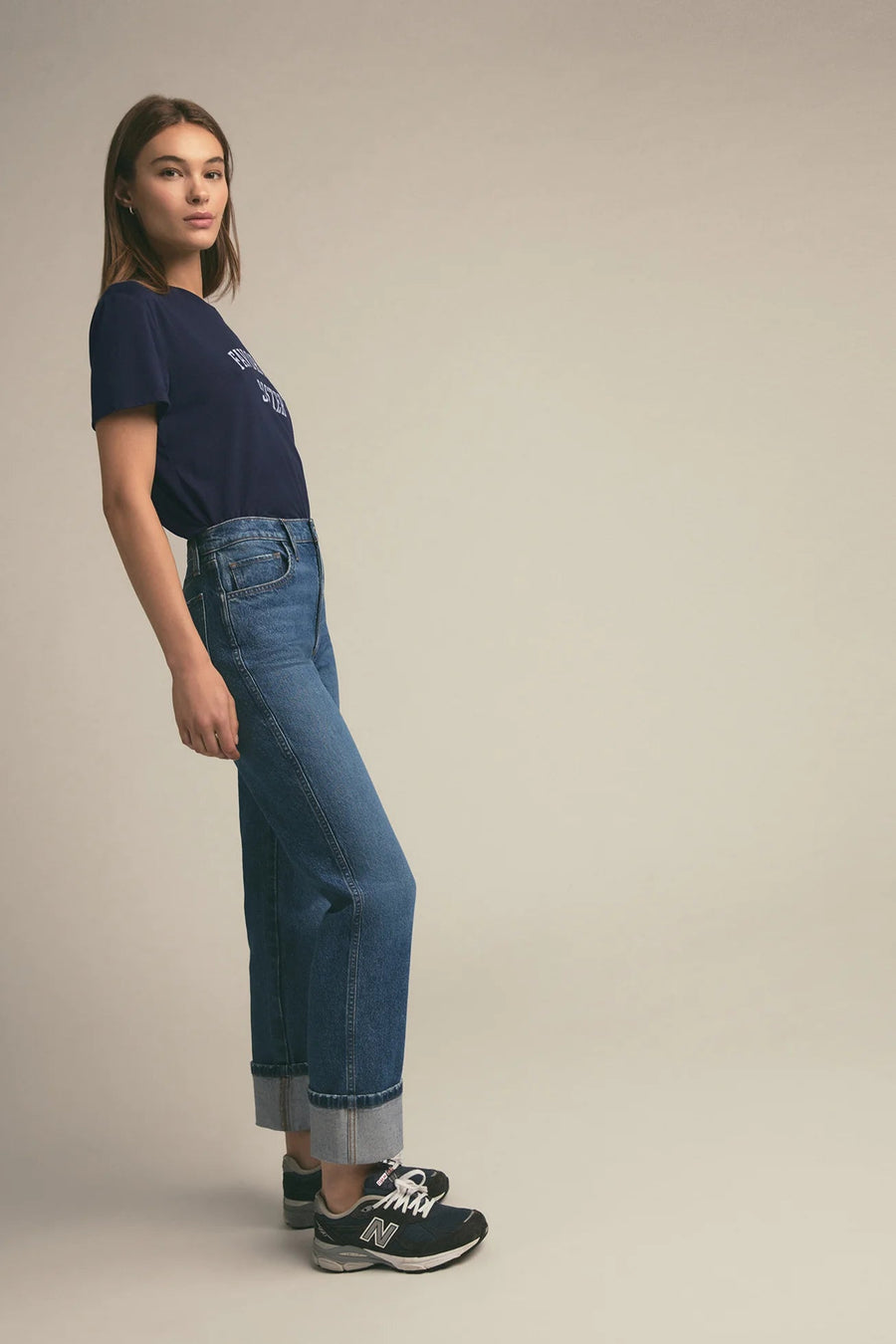 FAVORITE DAUGHTER Favorite Sister Cropped Collegiate Tee