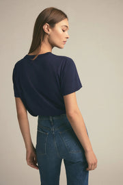 FAVORITE DAUGHTER Favorite Sister Cropped Collegiate Tee