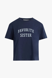 FAVORITE DAUGHTER Favorite Sister Cropped Collegiate Tee