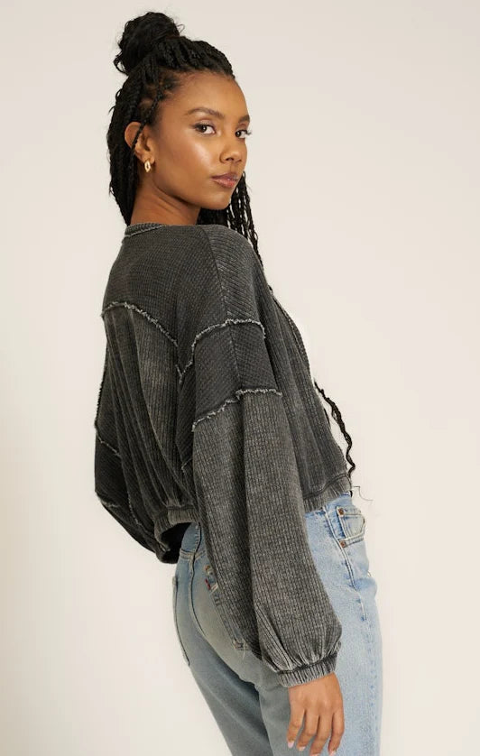 Project Social T Too Cool Seamed Burnout Shrug in Black