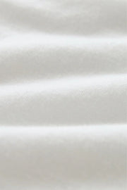 white crewneck short-sleeve T-shirt, fabric detail