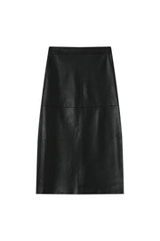 Black leather skirt on a white background