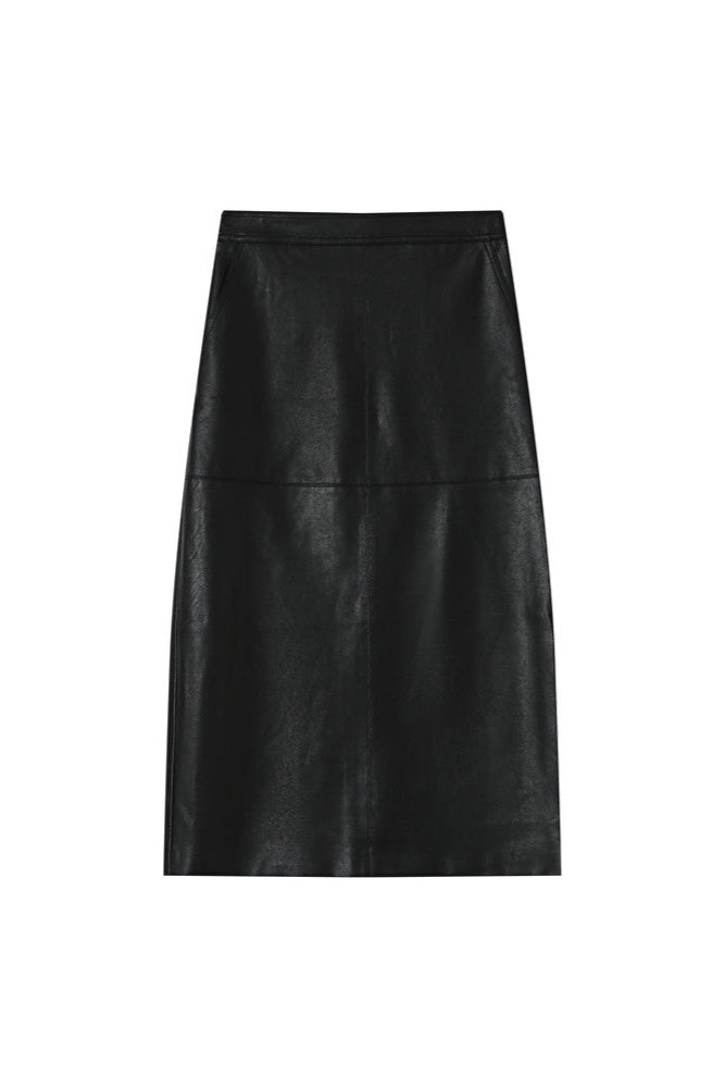 Black leather skirt on a white background